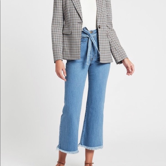 J Brand Sukey Crop High Waist Raw Hem Wide Leg Jeans x Revolve sz 26 & 28  NWT - Picture 3 of 14